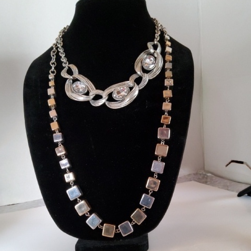 Elegant Silver and Gold Necklace Set